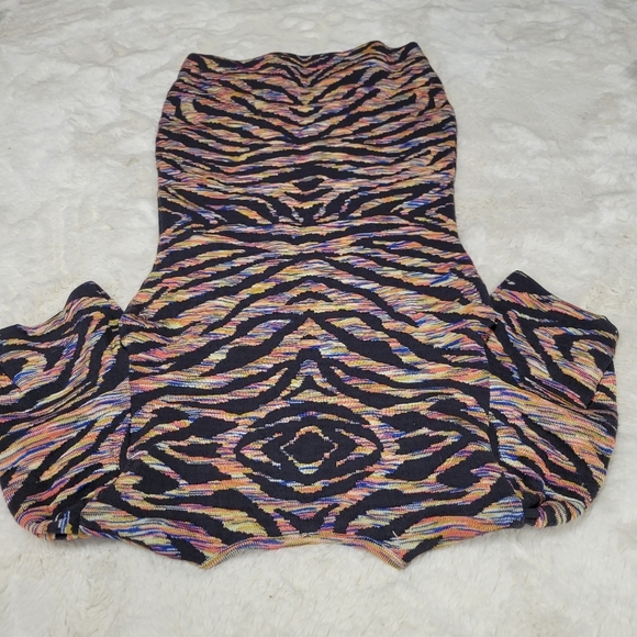 Free People Take Me Out printed Bodycon tiger print neon striped - Picture 7 of 7